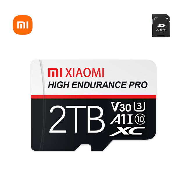 Rozšírte úložisko svojho mobilného telefónu pomocou Xiaomi Micro TF SD karty 2TB pamäťovej karty Class10, vysokorýchlostná Flash TF karta C10 s hodnotením A1 V30 pre bezproblémový mobilný výkon.